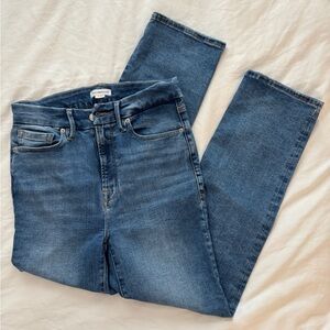 Good American Always Fits Blue Straight Leg Jeans